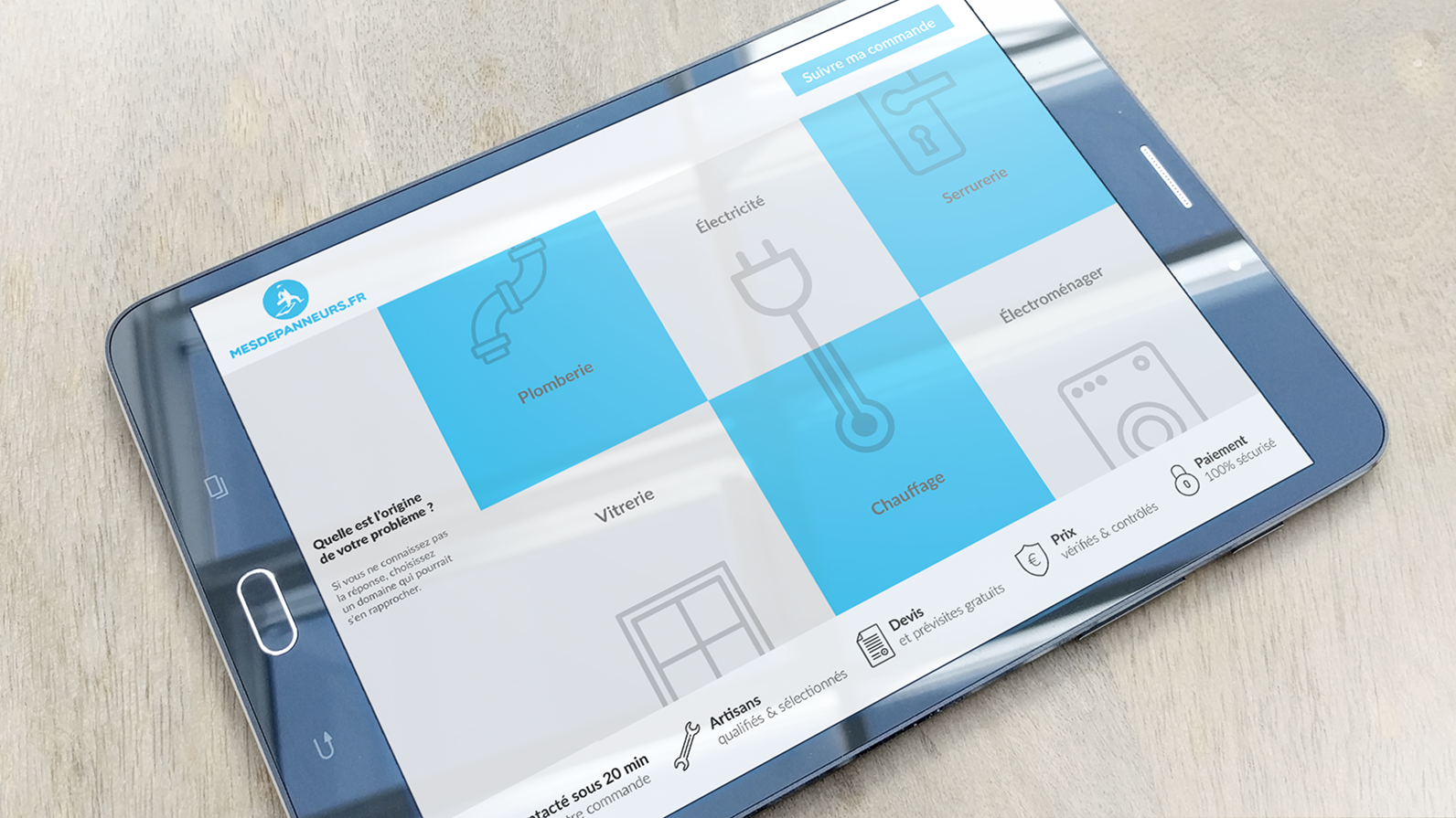 Adaptation tablette du dispositif d'urgence de MesDépanneurs.fr
