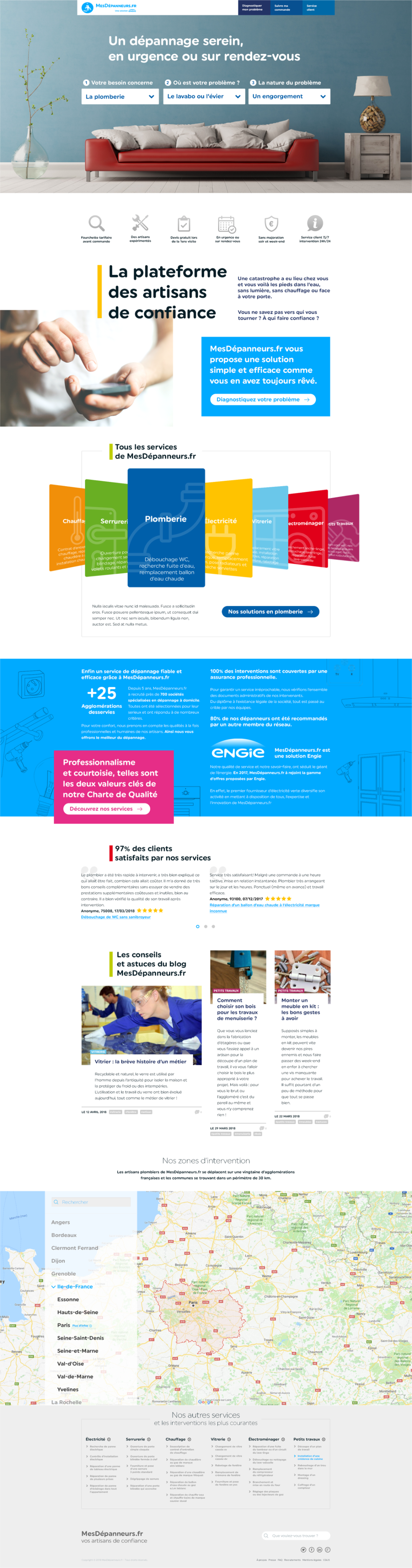 Refonte de la page d'accueil de MesDépanneurs.fr