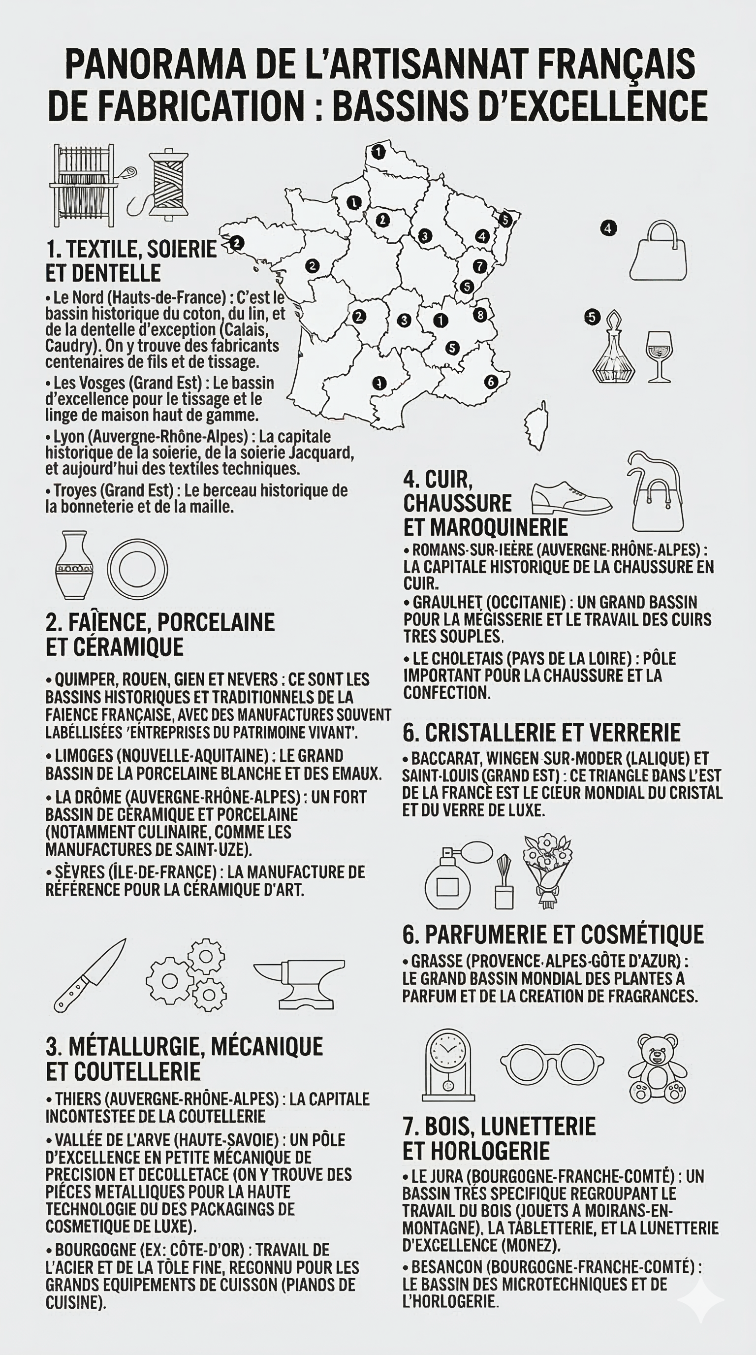 Les bassins de fabrications d'exception français